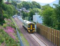 A 158 on the northern approach to Galashiels on 11 August 2015. The ScotRail crew training turn is just over half a mile from Galashiels station.<br><br>[John Furnevel 11/08/2015]