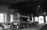 Caledonian 3P 4-4-0 54482 inside the shed at Wick in 1961. The locomotive is recorded as being officially withdrawn in March 1962. [Correction - originally shown as Aviemore]<br><br>[D Welsh Collection [Courtesy Bruce McCartney] //1961]