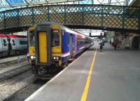 ScotRail 156496 pauses at Carlisle on 17 July 2015 on an afternoon Newcastle - Glasgow Central service, <br><br>[Ken Strachan 17/07/2015]