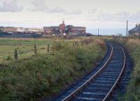 View along the Frances Colliery branch in 1980, with the pit in the background.<br><br>[Bill Roberton //1980]