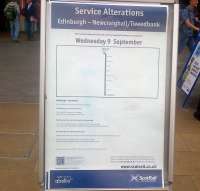 Service alteration notice at Waverley on 24 August 2015.<br><br>[John Yellowlees 24/08/2015]