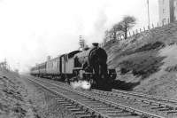 Gresley V1 67633 near Garrowhill on 14 April 1958 with a Hyndland - Airdrie train. <br><br>[G H Robin collection by courtesy of the Mitchell Library, Glasgow 14/04/1958]