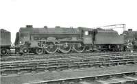Rebuilt Royal Scot 46162 <I>Queen's Westminster Rifleman</I> photographed in the shed yard at Carlisle Kingmoor on 17 June 1964, a little over two weeks after official withdrawal.<br><br>[John Robin 17/06/1964]