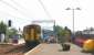 The 15.03 ex Girvan speeds through Prestwick Town on 17 August. This train runs non-stop from Ayr to Kilwinning and thence stops only at Paisley Gilmour Street prior to reaching Glasgow Central.<br><br>[Colin Miller 17/08/2015]