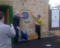 Andy Savage, executive director of the Railway Heritage Trust, and Christine May, chair of the Fife Historic Buildings Trust, today (20/10/2015) opened the Laird's Waiting Room at Ladybank station.<br><br>
<br><br>
The building may be the oldest building at the station site and may have originally been a ticket office and waiting room. The Lairds in question are the Haig family.<br><br>[John Yellowlees 20/10/2015]