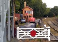 Something I thought I would never see - a parcel being delivered by a postman up the steps of a signal box. View towards Bridgnorth on 26 August 2015 [see image 9891].<br><br>[Ken Strachan 26/08/2015]