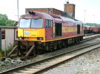 EWS 60052 in the locomotive stabling area alongside Westbury yard in August 2002.<br><br>[Ian Dinmore 02/08/2002]