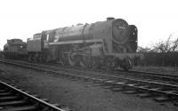 70016 <I>Ariel</I> stabled in the shed yard at Carlisle Canal on 23 September 1961, shortly after being reallocated here from Cardiff Canton. The Britannia Pacific spent approximately 8 months operating from Canal shed before moving on to Longsight, Manchester, in May 1962. <br><br>[K A Gray 23/09/1961]