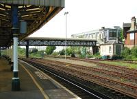 Platform view over the north side of Hove station on 17 May 2002. [Ref query 17798]<br><br>[Ian Dinmore 17/05/2002]