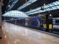 Mock up image of a Hitachi Rail Europe Class 385 AT200 train for Abellio's ScotRail franchise at Queen Street. 70 of these are due to enter service in 2017/2018.<br><br>
Courtesy <a target='external' href='http://www.mynewsdesk.com/uk/hitachirail-eu/images/hitachi-rail-europe-at200-train-for-abellio-s-scotrail-franchise-401271'>Hitachi Rail Europe</a>.<br><br>[Hitachi Rail Europe 12/03/2015]