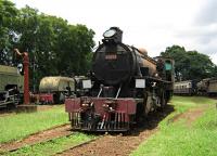 Locomotive 3123 'Bavuma', an East African Railways Tribal Class 31 2-8-4, was built by the Vulcan Foundry in 1955.<br><br>[Alistair MacKenzie 17/03/2014]