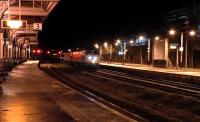 The diverted Caledonian Sleeper heads south through Kilmarnock on 10 January 2016 hauled by GBRf class 47s 47843+47848. The 47s will be replaced by a single class 90 electric locomotive at Carlisle.<br><br>[Ken Browne 10/01/2016]