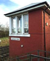The refurbished signal box at Carmuirs East Junction in January 2016.<br><br>[Ross Wilson 13/01/2016]
