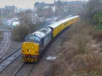 DRS 37688 passes Inverkeithing South Junction with a Slateford - Inverness inspection train on 18 January.<br><br>[Bill Roberton
 18/01/2016]