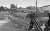 Last rites in Kirkcaldy Goods Yard in 1990 as rails are turned out of chairs prior to removal.<br><br>[Bill Roberton //1990]