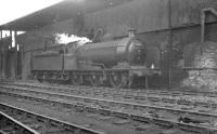 J27 0-6-0 65852 photographed alongside the Heaton coaling stage, probably in the autumn of 1962. The 1908 NER veteran was finally withdrawn from North Blyth at the end of 1963 and cut up at Darlington Works shortly thereafter. <br><br>[K A Gray //1962]
