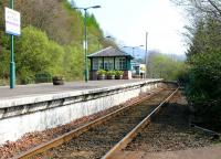 <I>'The flowers that bloom in the spring tra-la...'</I><br/> View north along the platform at Arrochar and Tarbet on the morning of 10 April 2005.<br><br>[John Furnevel 10/04/2005]