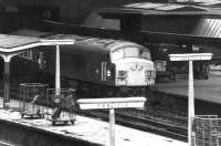 Holbeck Peak no 30 stands at Carlisle platform 3 on 26 January 1972 shortly after arrival with the down <I>Thames - Clyde Express</I> for Glasgow Central.<br><br>[John Furnevel 26/01/1972]