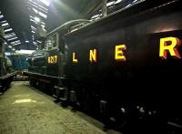 Now, I wonder what company owned this one - LNER 0-6-0 no. 8217 on static exhibit at Barrow Hill. This J17 (BR No. 65567) is the sole survivor of its class. [see image 13378] for its near neighbour.<br><br>[Ken Strachan 27/02/2016]