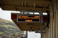 <i>'The 13.57 to Kilmarnock will not be the next train at Platform 1, not calling at Maybole, Ayr, Troon and Kilmarnock.'</i><br><br>
Unusual announcement at Girvan!<br><br>[Colin Miller 25/02/2016]