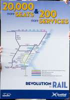 This poster went with the announcement of the 20,000 additional seats and 200 further services made on the 15th of March (see news item). To put this in perspective, ScotRail currently runs 2,300 services a day.<br><br>
<br><br>
(The fingers belong to Abellio UK managing director Dominic Booth, Transport Minister Derek Mackay and ScotRail Alliance managing director Phil Verster.)<br><br>[ScotRail 15/03/2016]