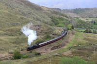 Not far to go now. Black 5 No. 45407 with the SRPS Railtour from Glenrothes to Mallaig is pictured west of Morar.<br><br>[John Gray 23/05/2015]