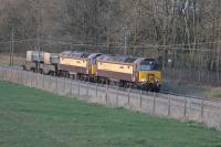 <I>The Sellafield Belle</I> heads for Crewe at Brock on the evening of 5th April 2016. The Pullman liveried duo are 57312 <I>Solway Princess</I> and 57305 <I>Northern Princess</I>, formerly Virgin Thunderbirds <I>The Hood</I> and <I>John Tracy</I> respectively. <br><br>[Mark Bartlett 05/04/2016]