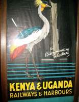 Good example of poster at Kenya Railway Museum in Nairobi. The company operated in the British Colony and Protectorate of Kenya and the Protectorate of Uganda between 1929 until 1948. 'For discriminating travellers'.<br><br>[Alistair MacKenzie 17/03/2014]