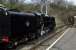 9 F No. 92212 waits patiently at Medstead and Four Marks Station, to take it's train 'over the Alps' to Alton. Although at 642 ft AOD, and said to be the highest  standard gauge station in Southern England, Northerners may say that it's not quite Stainmore or Slochd. Nevertheless a beautifully rebuilt/restored station.<br><br>[Brian Taylor 02/04/2016]