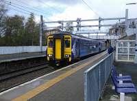 Am Alloa to Glasgow Queen Street Low Level service makes an apparently unscheduled stop at Springburn (luckily for me) on 30/04/2016.<br><br>[David Panton 30/04/2016]