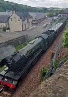 Flying Scotsman going backwards on the rear of the trains returning from Tweedbank.<br><br>[John Yellowlees 15/05/2016]