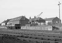 Ladybank Civil Engineers Depot in 1992.  In the centre is the NBR crane now relocated to Glenfinnan [see image 55149].<br><br>[Bill Roberton //1992]