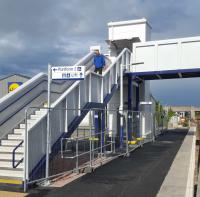 Elgin station's new footbridge.<br><br>[John Yellowlees 04/07/2016]