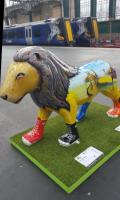 Lion from Colourful Paisley at Glasgow Central. Proves that Central is Glasgow's mane station!<br><br>[John Yellowlees 25/07/2016]