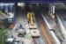 Detail of Queen Street station platforms 6 and 7 taken from Buchanan Galleries on 6th May 2016. Demolition of some small buildings on platform 7 is in progress and the 'join' between the old and new parts of platform 6 can be seen.<br>
<br><br>[Colin McDonald 06/05/2016]