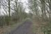 Sixty six years after the last goods train, and eighty six after the last passenger service, a section of the Knott End Railway trackbed between Hackensall Road in Knott End and the site of Preesall station is still clearly defined and accessible to walkers. This view looks east towards Preesall and ahead lies a stream which is now crossed by a modern footbridge that was installed to replace the collapsed railway structure. Might this old line see trains again? See recent news item.<br><br>[Mark Bartlett 29/02/2016]