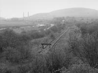 End of the Dalmellington branch, looking north to Waterside.  The Chalmerston branch was to be re-established to the right of the camera.<br><br>[Bill Roberton //1988]