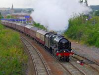 46100 'Royal Scot' speeds through Kirkcaldy with the 'Forth Circle' on 20 August.<br><br>[Bill Roberton 20/08/2016]