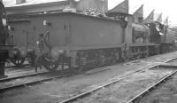 Wainwright 'C' class 0-6-0 31724 is one of the local 75A residents in the shed yard at Brighton in August 1961. <br><br>[K A Gray 14/08/1961]