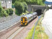 An exceptionally hot day in Galashiels on 4 August 2016 sees ScotRail 158739 leaving Ladhope Tunnel with the 1159 ex-Tweedbank.<br><br>[John Furnevel 04/08/2016]