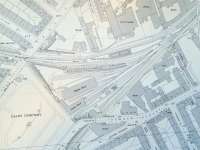 Large scale OS map of Dalry Road station and shed in their last years. Edinburgensians can get misty-eyed spotting other bygones. Map from contributors collection. Crown copyright reserved.<br><br>[David Panton 27/06/2016]
