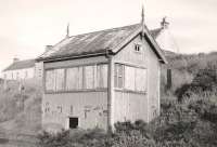 The disused signal box at the west end of Hopeman station in 1951. The box became a ground frame in 1928 and closed in 1957 with the line.<br><br>[Alec Unsworth (Courtesy Chris Unsworth) //1951]