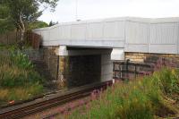 The new overbridge at Benhar Road in Shotts - one of 17 structures being replaced as part of the pre-electrification work. <br><br>[Colin McDonald 31/08/2016]