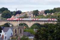 Southbound East Coast train on Durham viaduct.<br><br>[Colin Miller 23/09/2016]