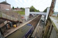 View east over Blairhill showing the recent changes to the station. The older stairway looks not long for this world.<br><br>[Alastair McLellan 12/10/2016]