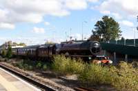 A visit to Andover station to see the Stanier 4-6-2, LMSR 6201 Princess Elizabeth, pass through. It was arrived six minutes early and running with what appeared to be no effort at all.<br><br>[Peter Todd 15/10/2016]