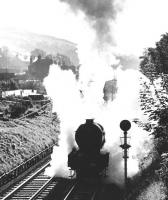 An unidentified train heading north out of Galashiels in the 1960s.<br><br>[Dougie Squance (Courtesy Bruce McCartney) //]