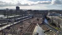 Looking over the 'throat' of Central station on a lovely Spring Day. One solitary 380 set occupies the shot considering it was a Monday. <br><br>[Colin Harkins 23/03/2015]
