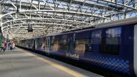 Platform 15 (platform 13 until 2010) at Glasgow Central with 2 x Class 380's in situ<br><br>[Colin Harkins 23/03/2015]