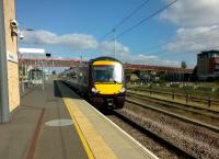 What a lovely day to go to Stansted. 170 .105 approaches the island platform on 1st October 2015. [see image 7242 for a return working]<br><br>[Ken Strachan 01/10/2015]